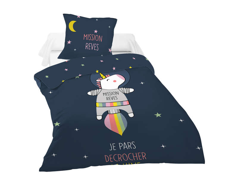 PARURE HOUSSE DE COUETTE CONFORAMA MISSION REVES + 1 TAIE