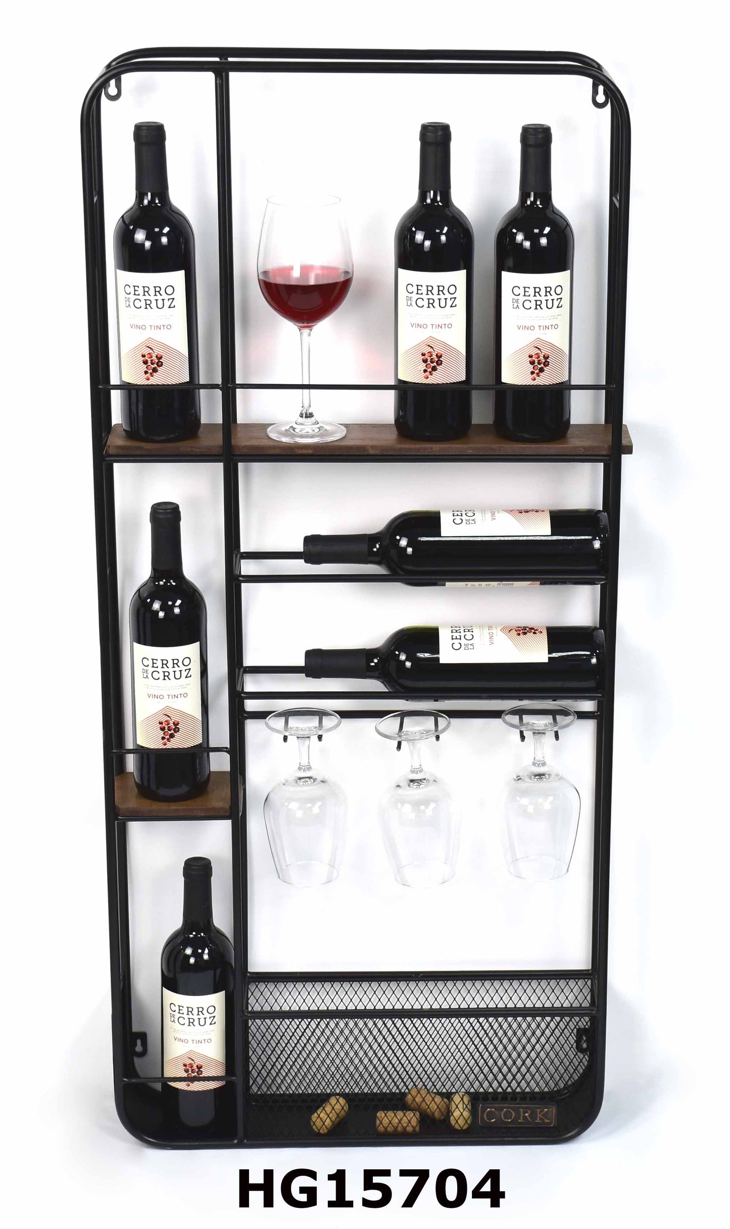 RECTANGLE WALL HANGING WINE RACK 10 BOTTLES
