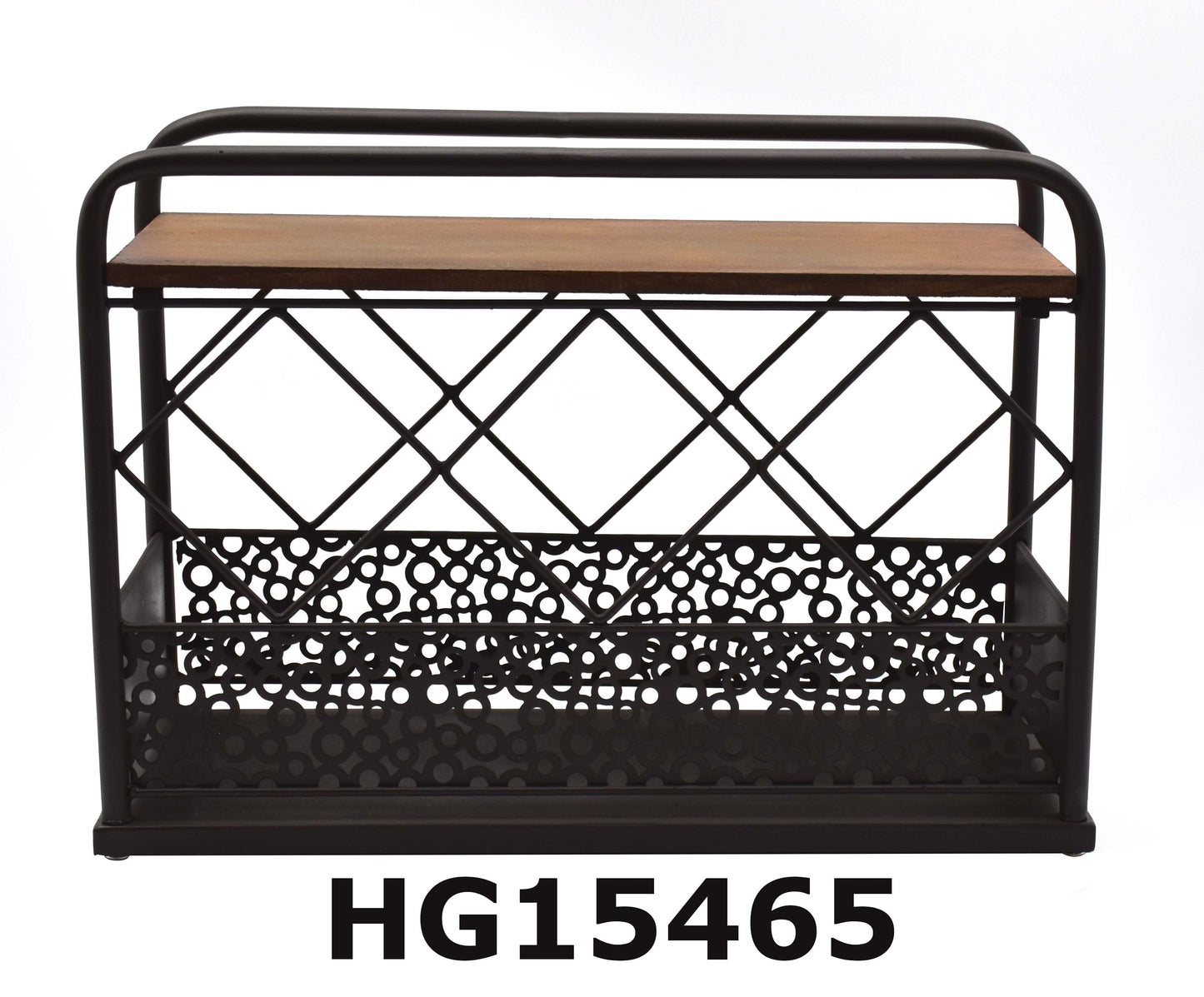 TABLE IRON & MDF WINE RACK 3 BOTTLES