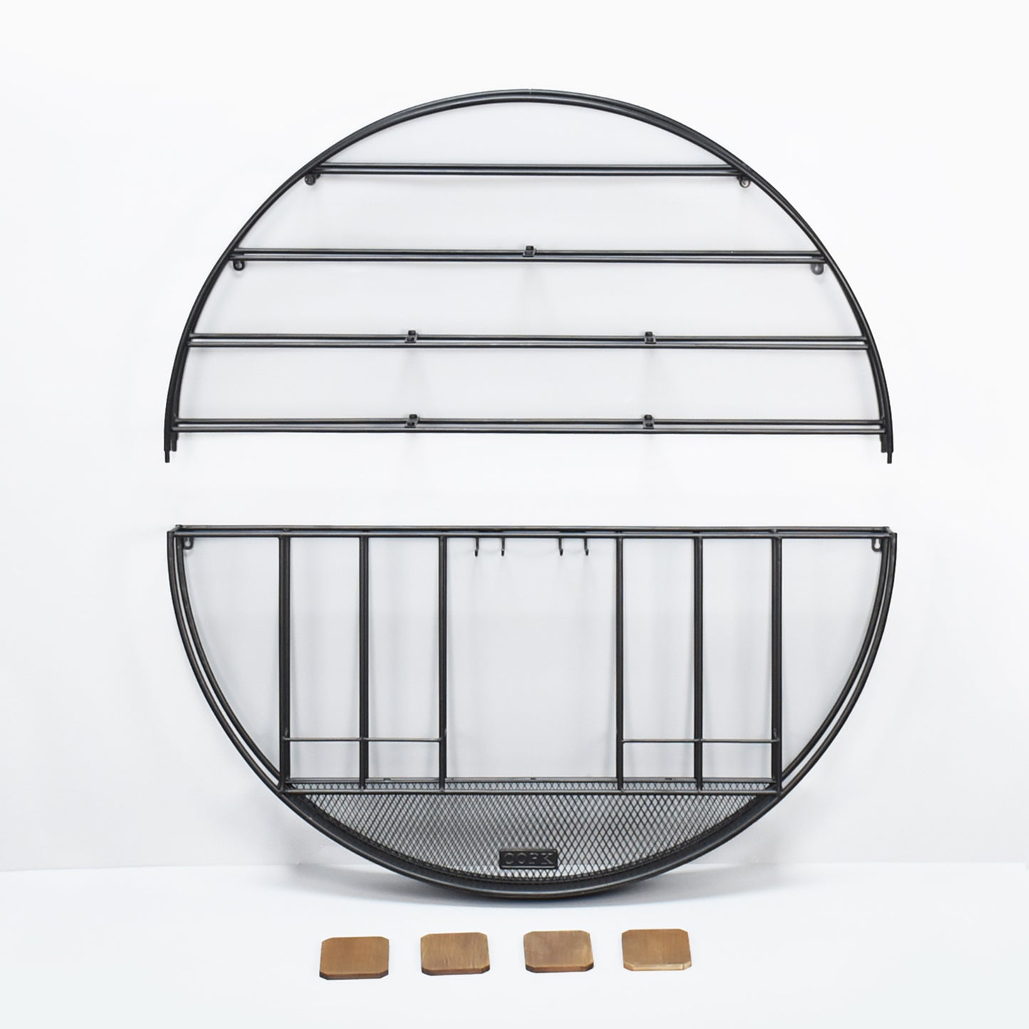 DIY ROUND WALL HANGING WINE RACK 14 BOTTLES