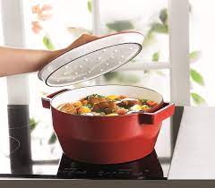 Slow Cook Castiron Round Casserole 4L RED