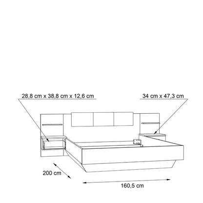 CHILLY BEDFRAME + BEDSIDES QUEEN SIZE