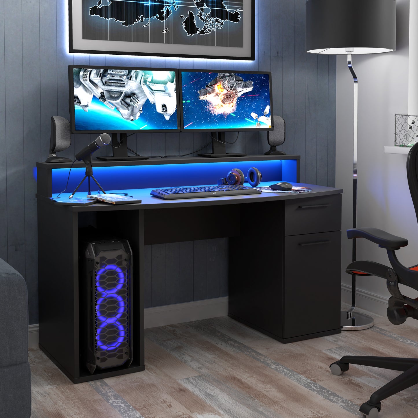 AYO BUREAU GAMING 1 PORTE 1 TIROIR
