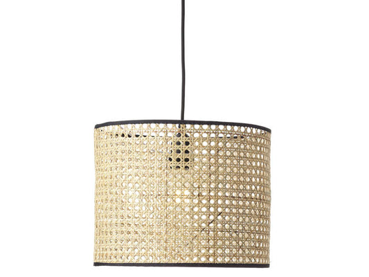 SUSPENSION CONFORAMA WILEY EN METAL ET BOIS ROTIN AJOURE