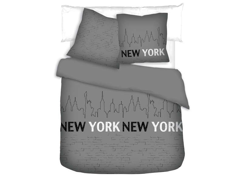 PARURE HOUSSE DE COUETTE CONFORAMA CITY NY + 2 TAIES