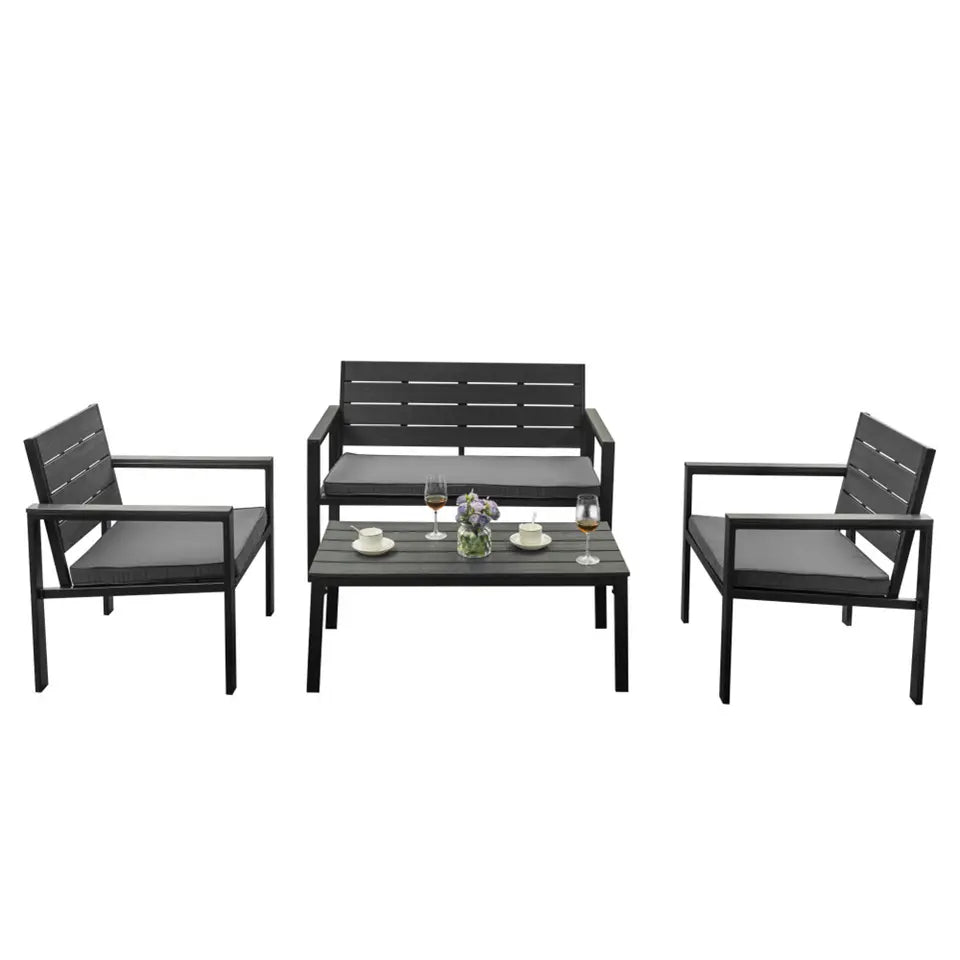 GARDEN CONVERSATION SOFA SET WITHOUT SEAT CUSHION