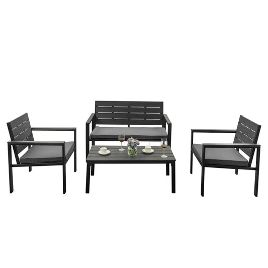 GARDEN CONVERSATION SOFA SET WITHOUT SEAT CUSHION
