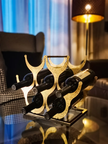 IRON WINE RACK FOR 5 BOTTLES