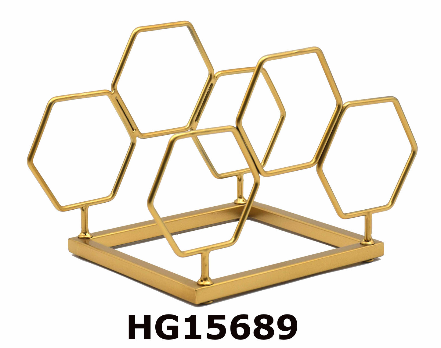 PENTAGONAL IRON WINE RACK FOR 3 BOTTLES