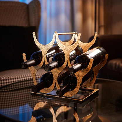 IRON WINE RACK FOR 7 BOTTLES