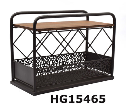 TABLE IRON & MDF WINE RACK 3 BOTTLES