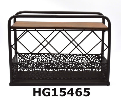 TABLE IRON & MDF WINE RACK 3 BOTTLES
