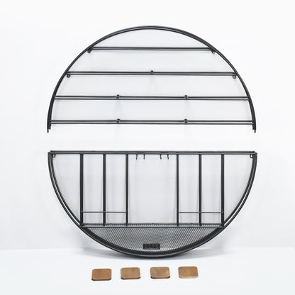 DIY ROUND WALL HANGING WINE RACK 14 BOTTLES