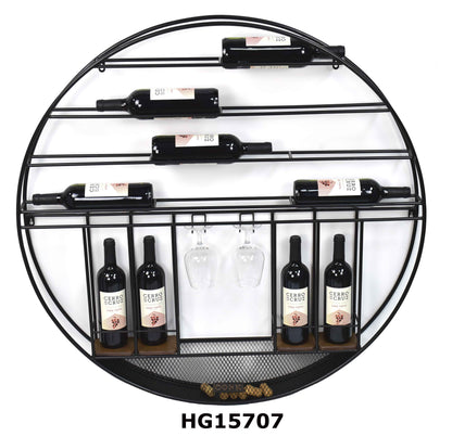 DIY ROUND WALL HANGING WINE RACK 14 BOTTLES