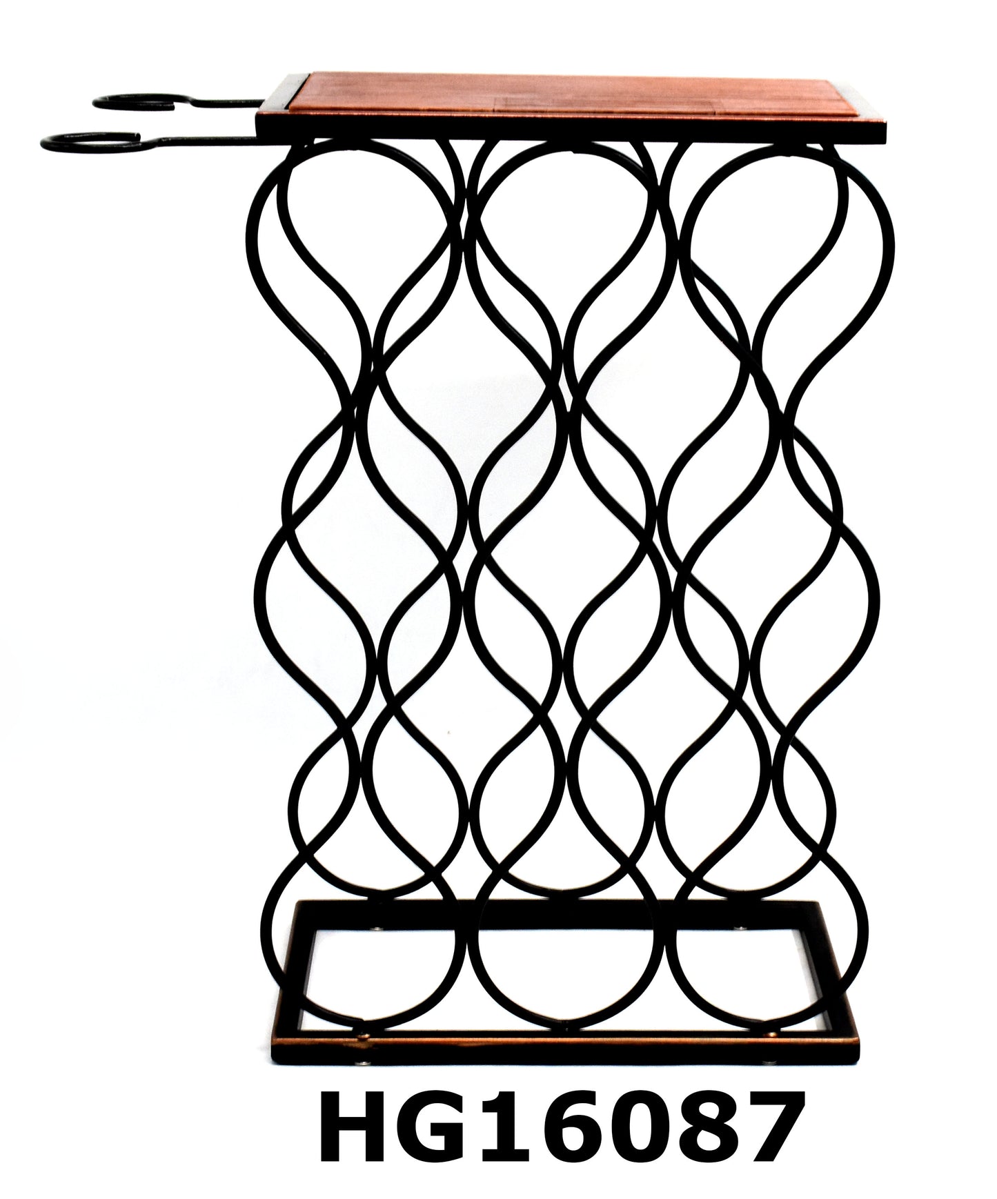 STANDING IRON & MDF WINE RACK 13 BOTTLES