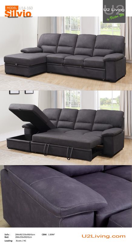 SILVIO CORNER SOFABED RHS