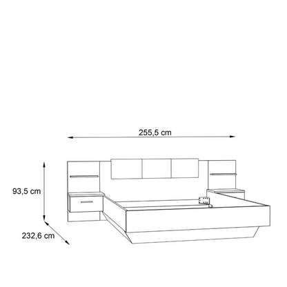 CHILLY BEDFRAME + BEDSIDES QUEEN SIZE